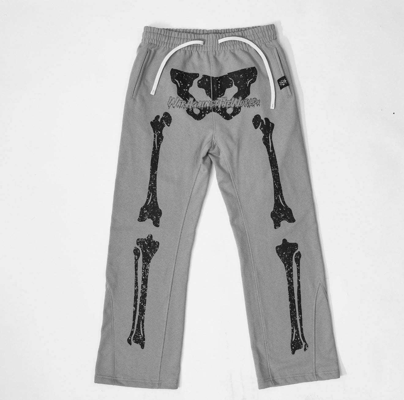 Skeleton flared sweatpants (gray)