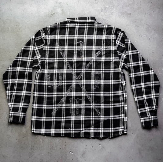 Rhinestone Flannel (Black)