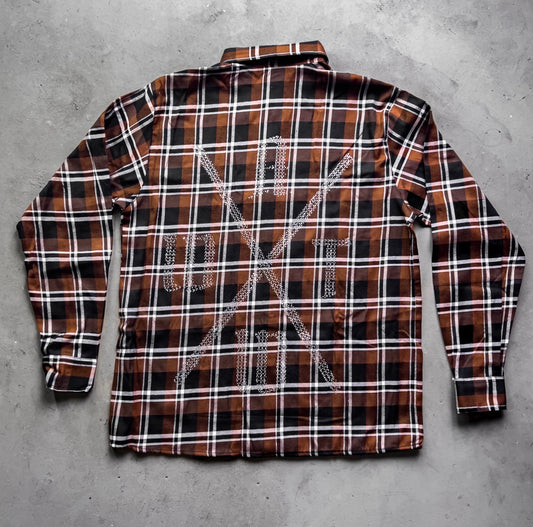 Rhinestone Flannel (Brown)