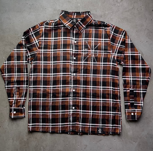 Rhinestone Flannel (Brown)