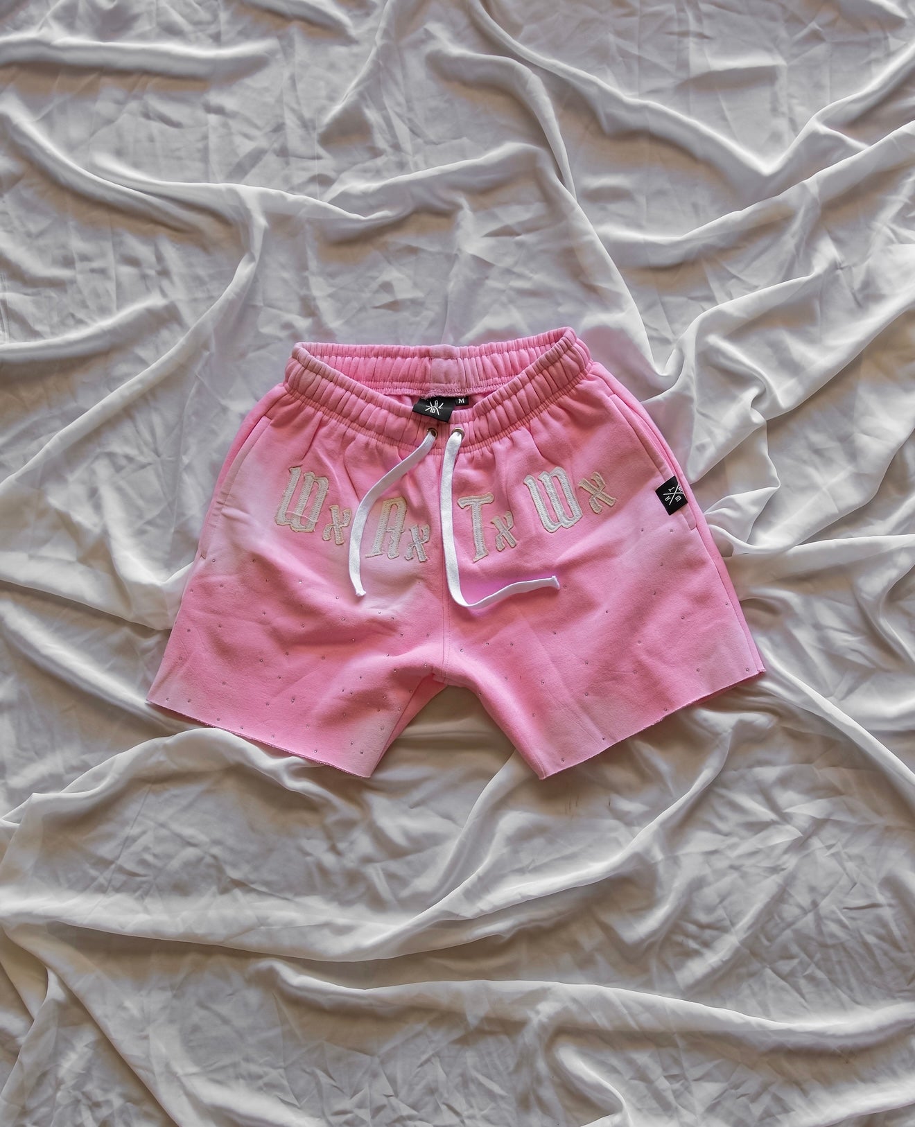 Women’s WxAxTxWx rhinestone Shorts (Pink)